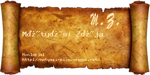 Mátyási Zója névjegykártya